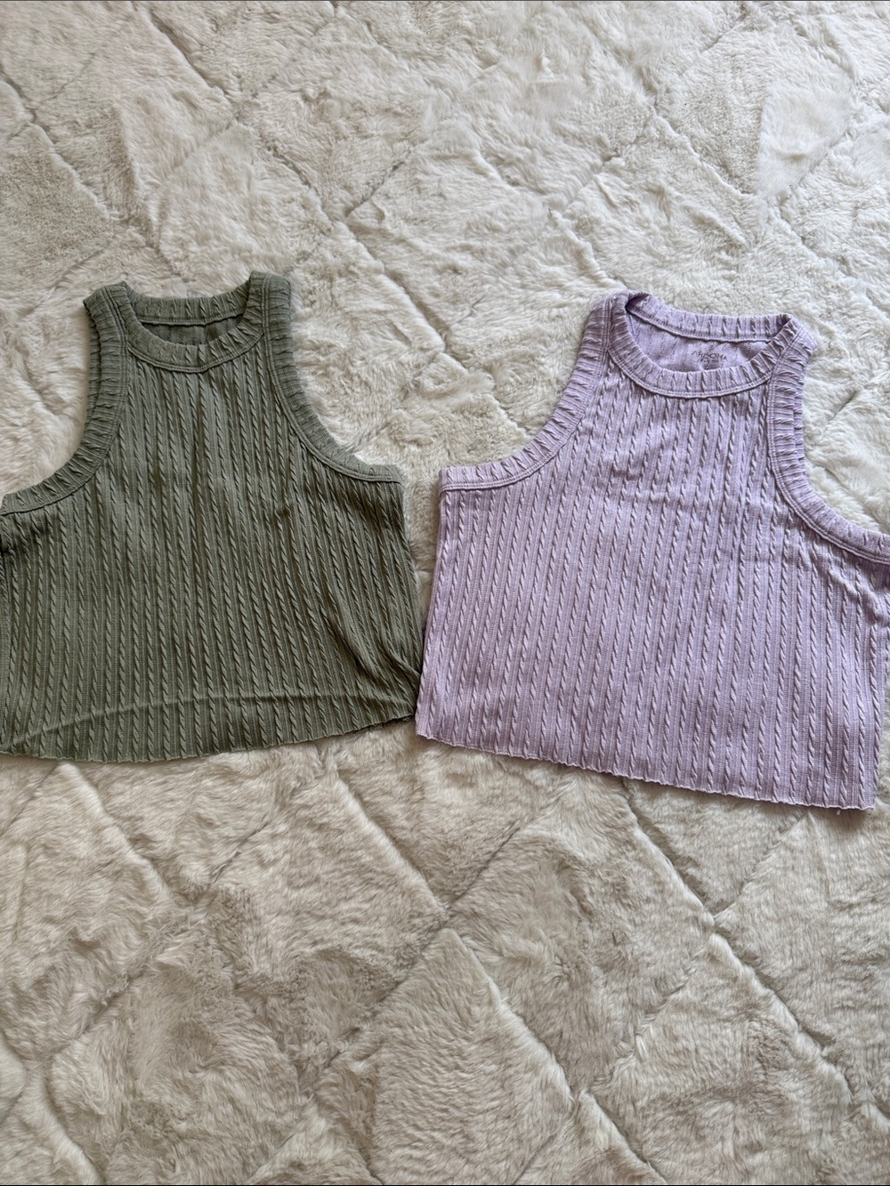 Arizona Jean Company Ribbed Tank Tops in Olive Green and Lavender